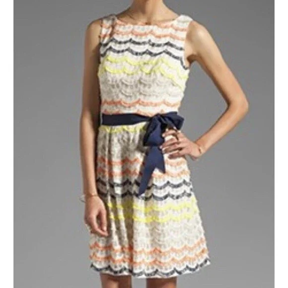 Trina Turk | Dresses | Trina Turk Womens Dress Lace Scalloped Tiered Size  Ribbon Tie Belt | Poshmark